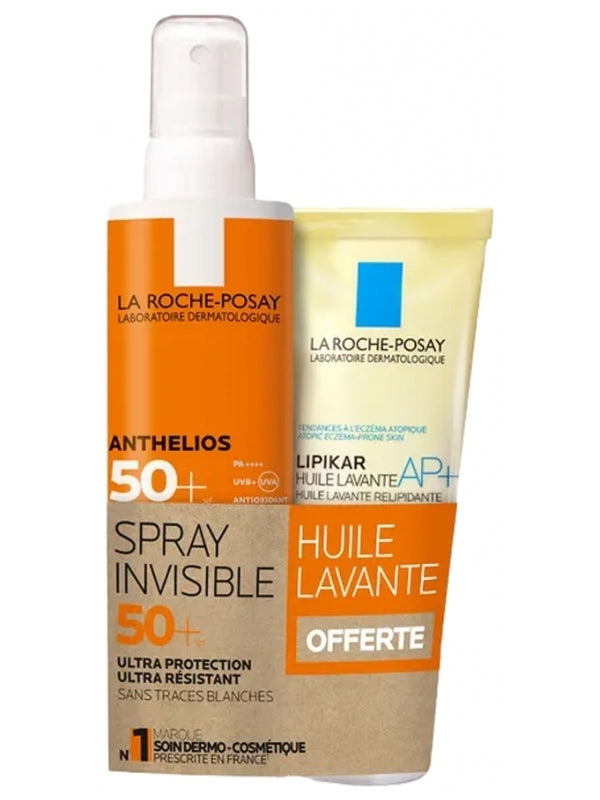 La Roche Posay Anthelios Spray Invisible SPF50+ - 200ml + Lipikar Huile Lavante AP+ - 100ml Offered