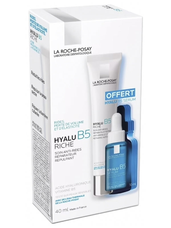 La Roche Posay Hyalu B5 Rich Anti Wrinkle Care Repairing Replumping - 40ml + Concentrate Serum - 10ml Free