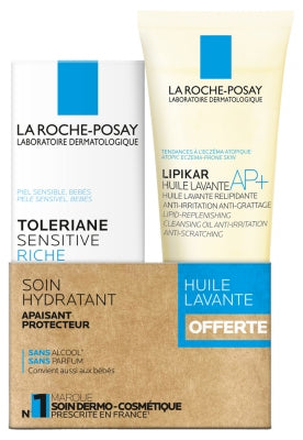 La Roche Posay Tolériane Sensitive Rich - 40ml + La Roche Posay Lipikar Cleansing Oil AP+ - 100ml Free