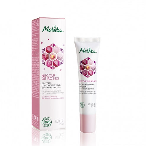 Melvita Nectar de Roses Fresh Gel Eye Contour-Dark Circles and Pockets Gel -15ml